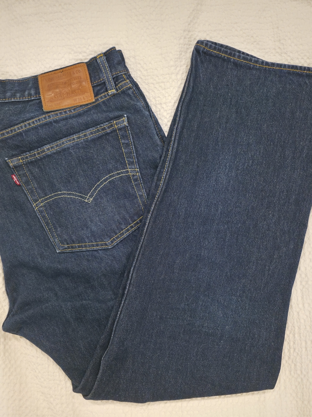 Levi's Premium Men's 555 Indigo Relaxed Straight Denim Jeans 100% Cotton